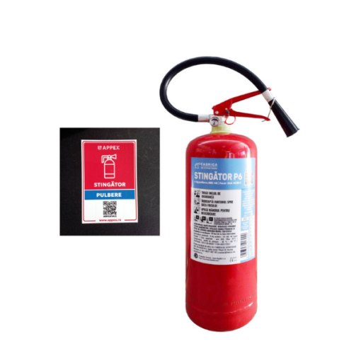Stingător P6 cu eticheta autocolant